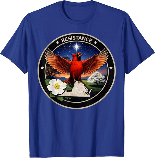 Virginia VA Rebel Bird Alliance Resistance No Kings 2026 T-Shirt - T-Shirt | Royal