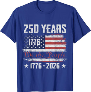 We The People 250 Years 1776 2026 4th of July American Flag T-Shirt - T-Shirt | Royal
