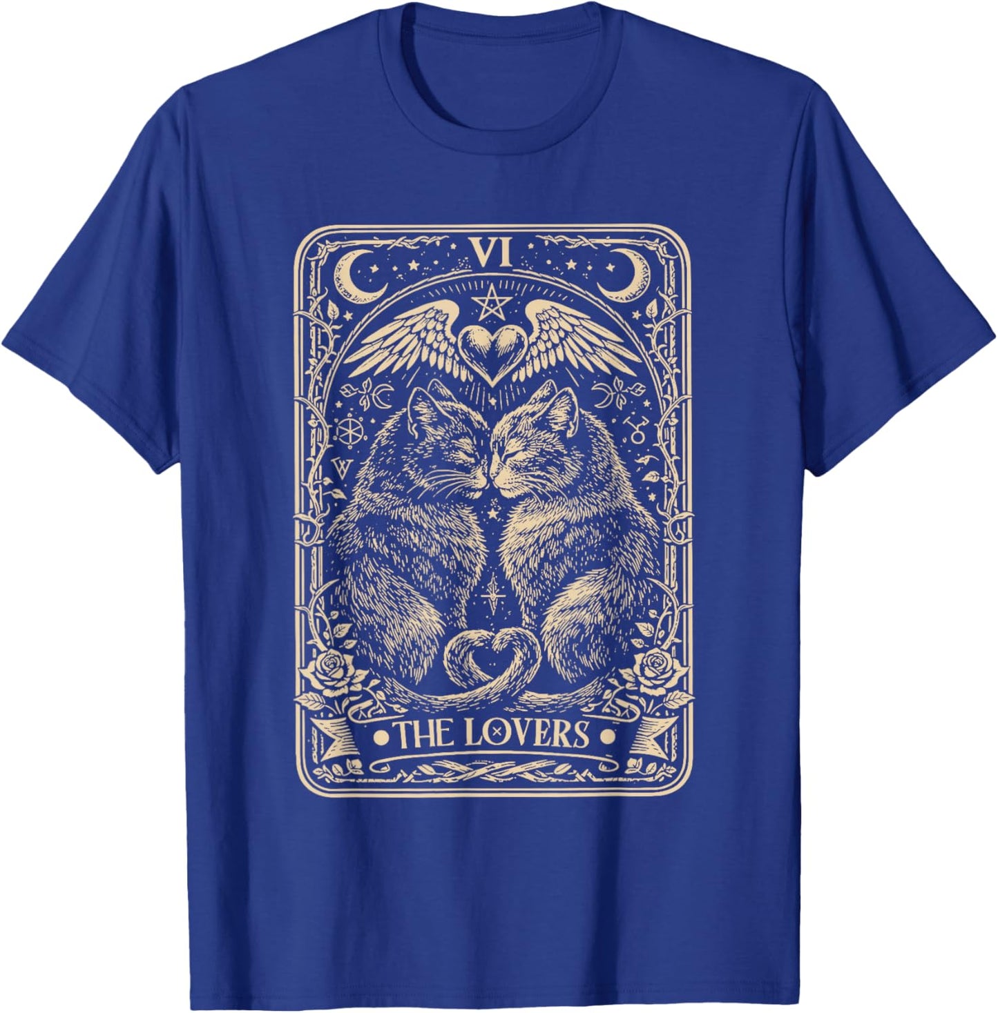 The Lovers Tarot Cat Card Valentine Cat T-Shirt - T-Shirt | Royal