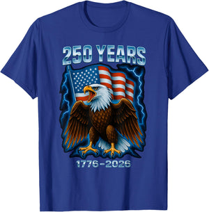 250 Years America Anniversary 250th Independence Day Freedom T-Shirt - T-Shirt | Royal