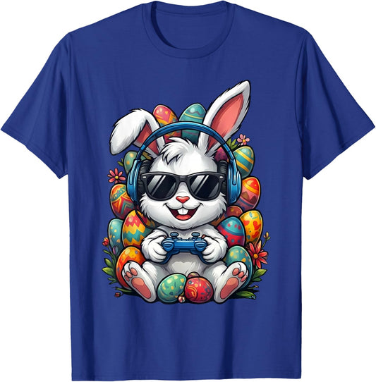 Funny Egg Hunt Gamer Bunny Easter for Boys, Kids, & Toddlers T-Shirt - T-Shirt | Royal