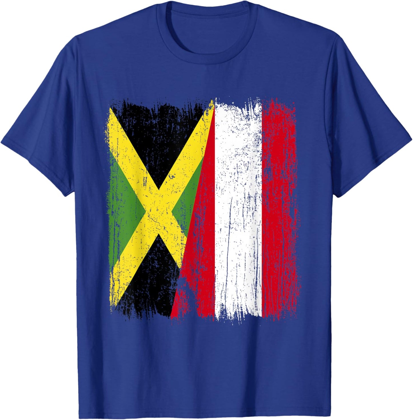Jamaica Austria Half Flag Jamaican Austrian Heritage T-Shirt - T-Shirt | Royal
