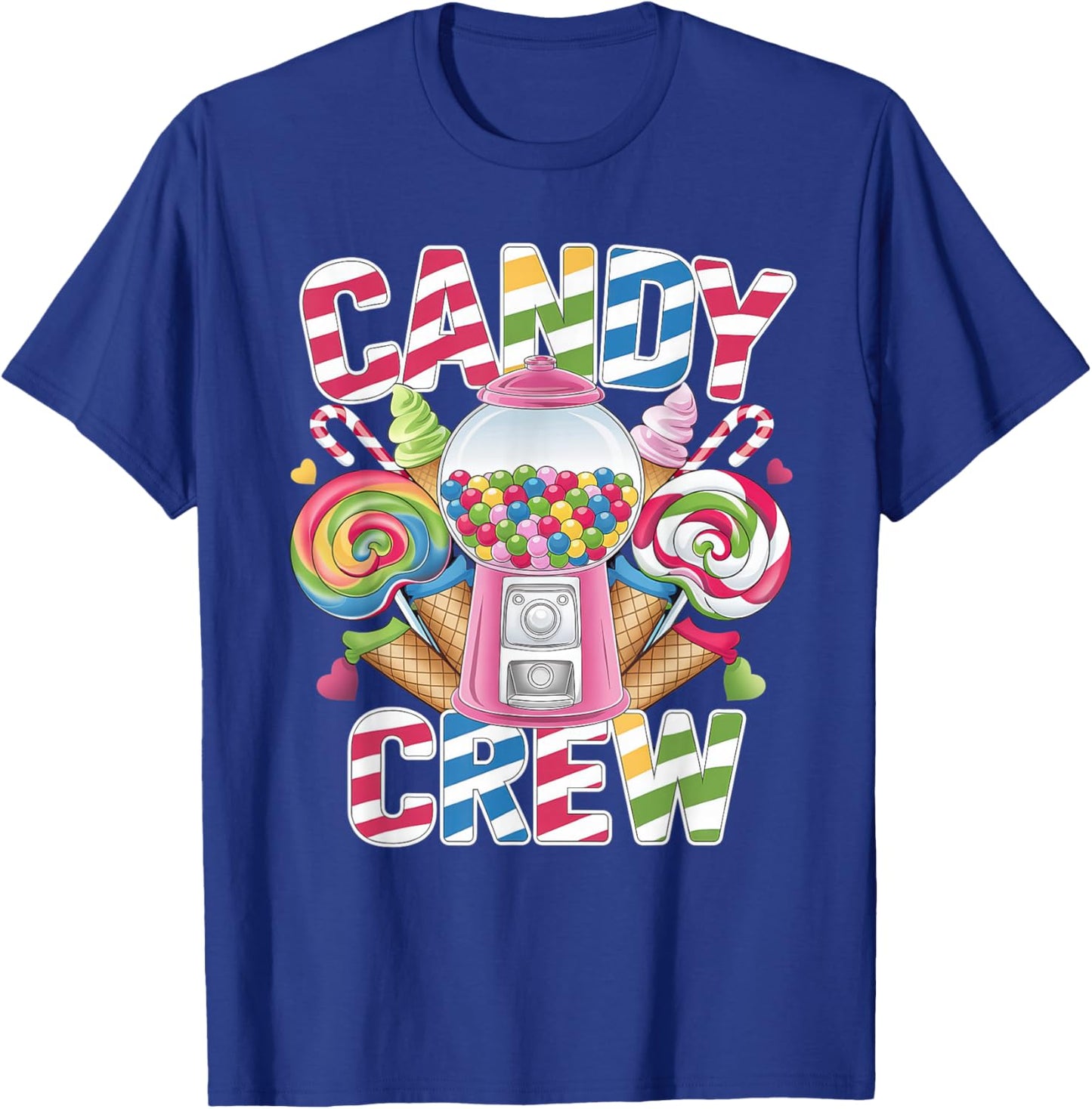 Candy Crew Adult Men Women Kids Christmas Pajamas T-Shirt - T-Shirt | Royal