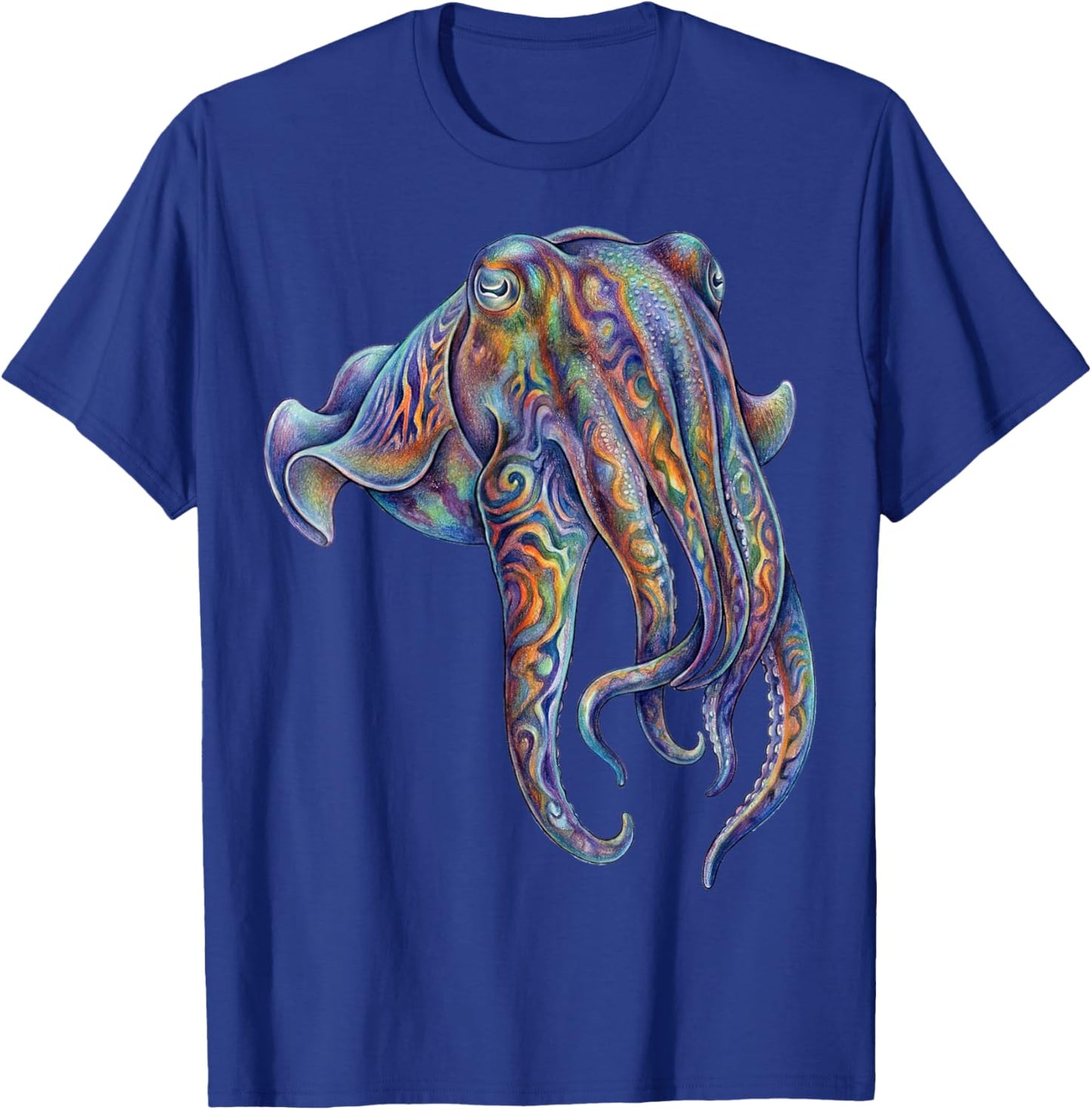 Cuttlefish Abstract Ocean Art Marine Life Colorful T-Shirt - T-Shirt | Royal