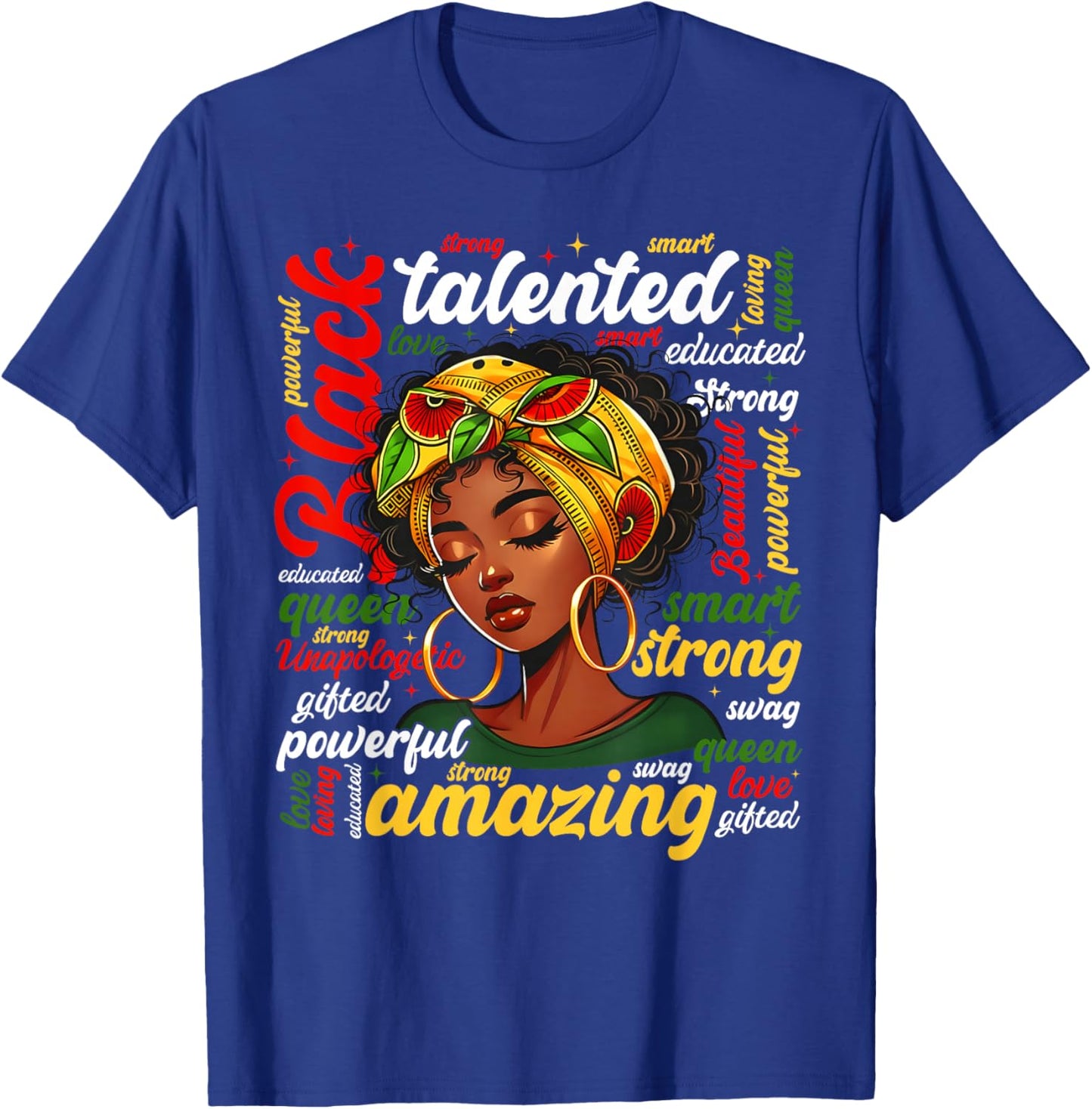 Black Queen Lady African American Melanin Girl Women Kid T-Shirt - T-Shirt | Royal