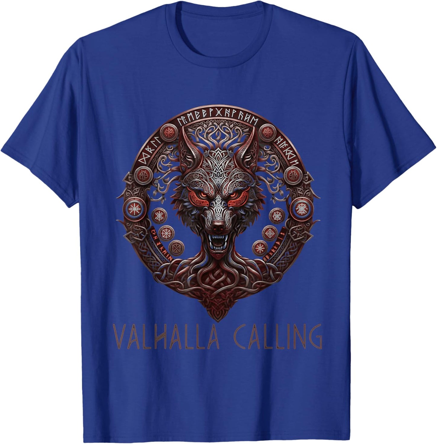 Wolf of Odin Roots Tree of Life Valhalla Calling Celtic T-Shirt - T-Shirt | Royal