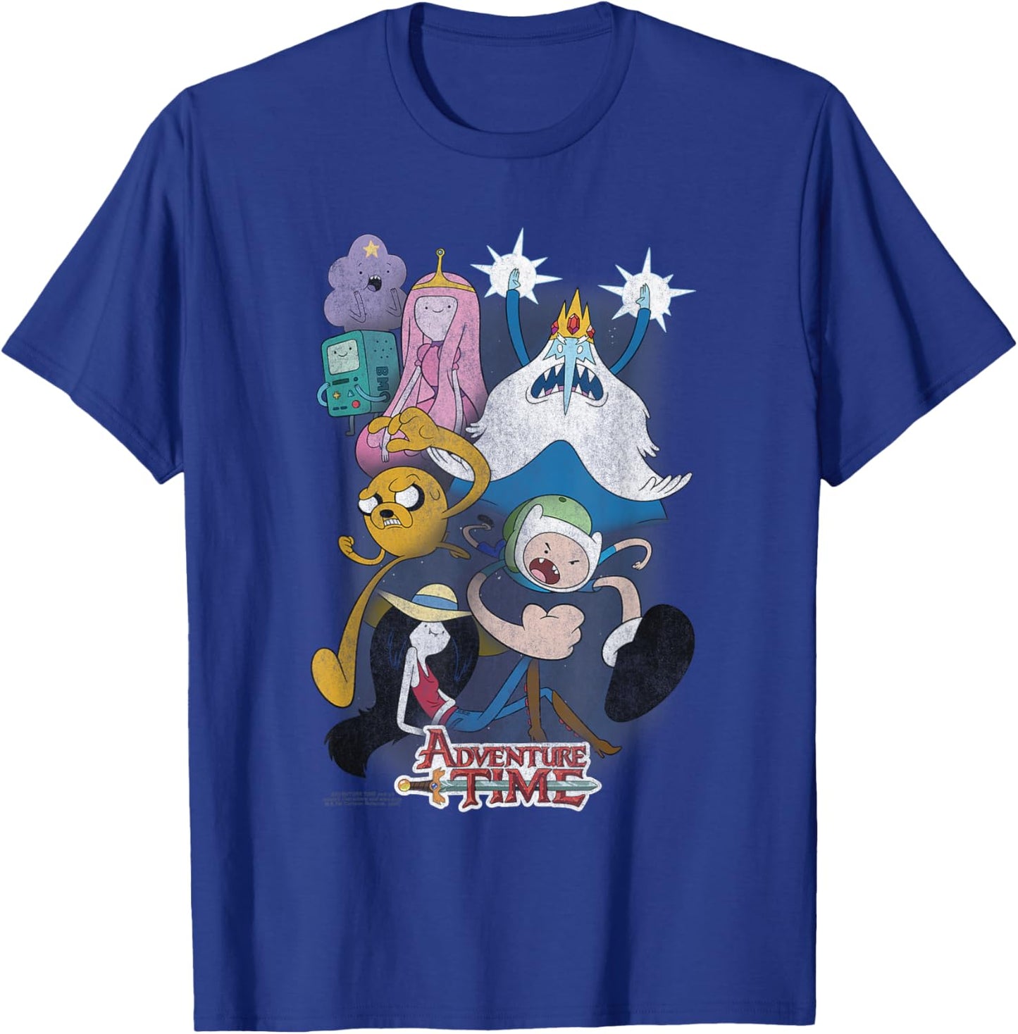 Adventure Time Distressed Cast Collage Cartoon T-Shirt - T-Shirt | Royal