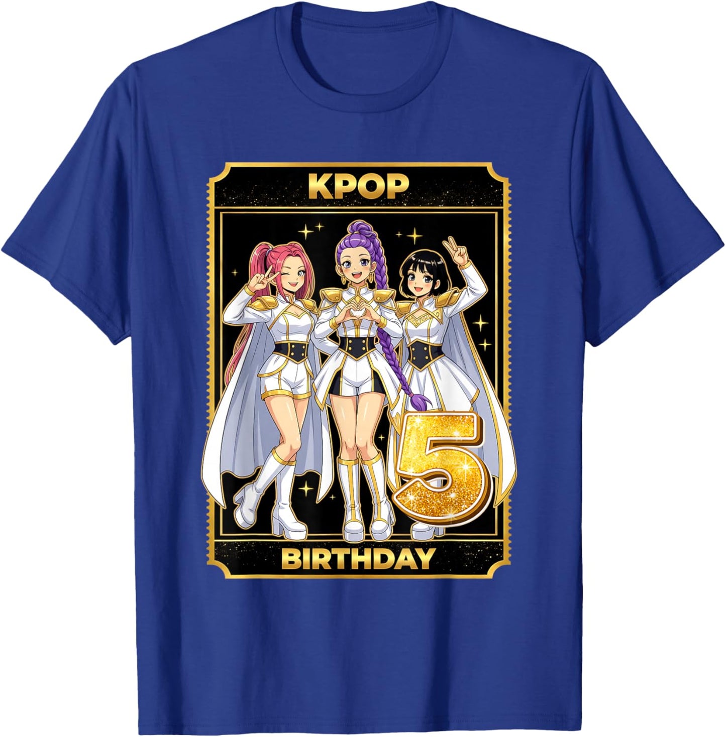 5th Birthday K-pop Star Korean Pop Music Lovers Girls Bday T-Shirt - T-Shirt | Royal
