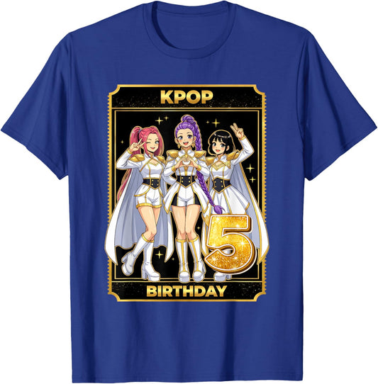 5th Birthday K-pop Star Korean Pop Music Lovers Girls Bday T-Shirt - T-Shirt | Royal