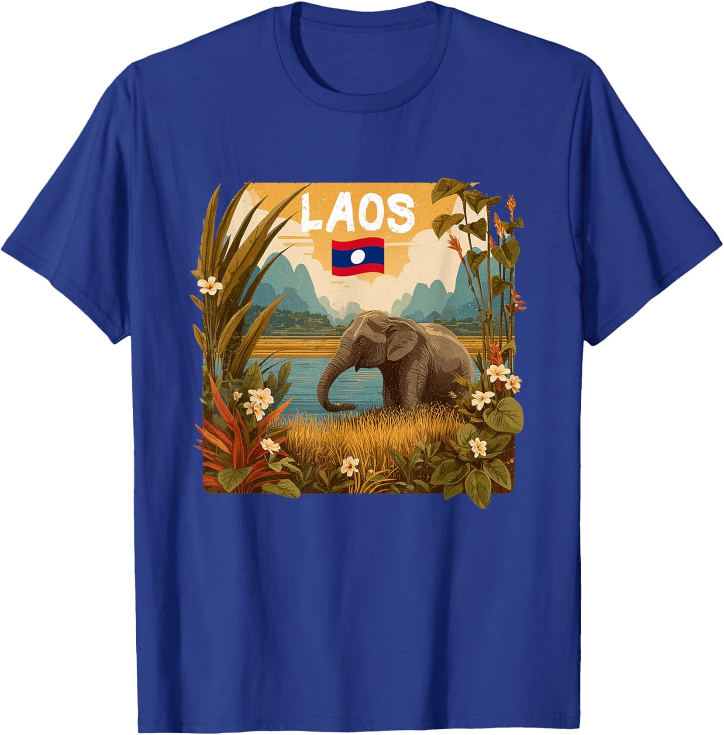 Pretty Elephant Costume with Laos Nature Costume T-Shirt - T-Shirt | Royal