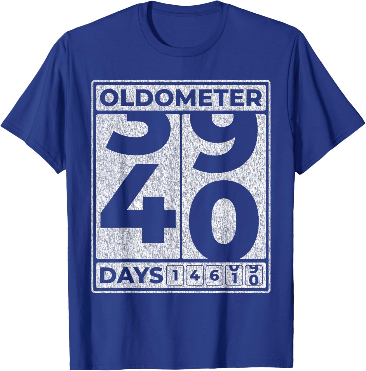 Oldometer 40 Funny 40th Birthday Gift T-Shirt - T-Shirt | Royal