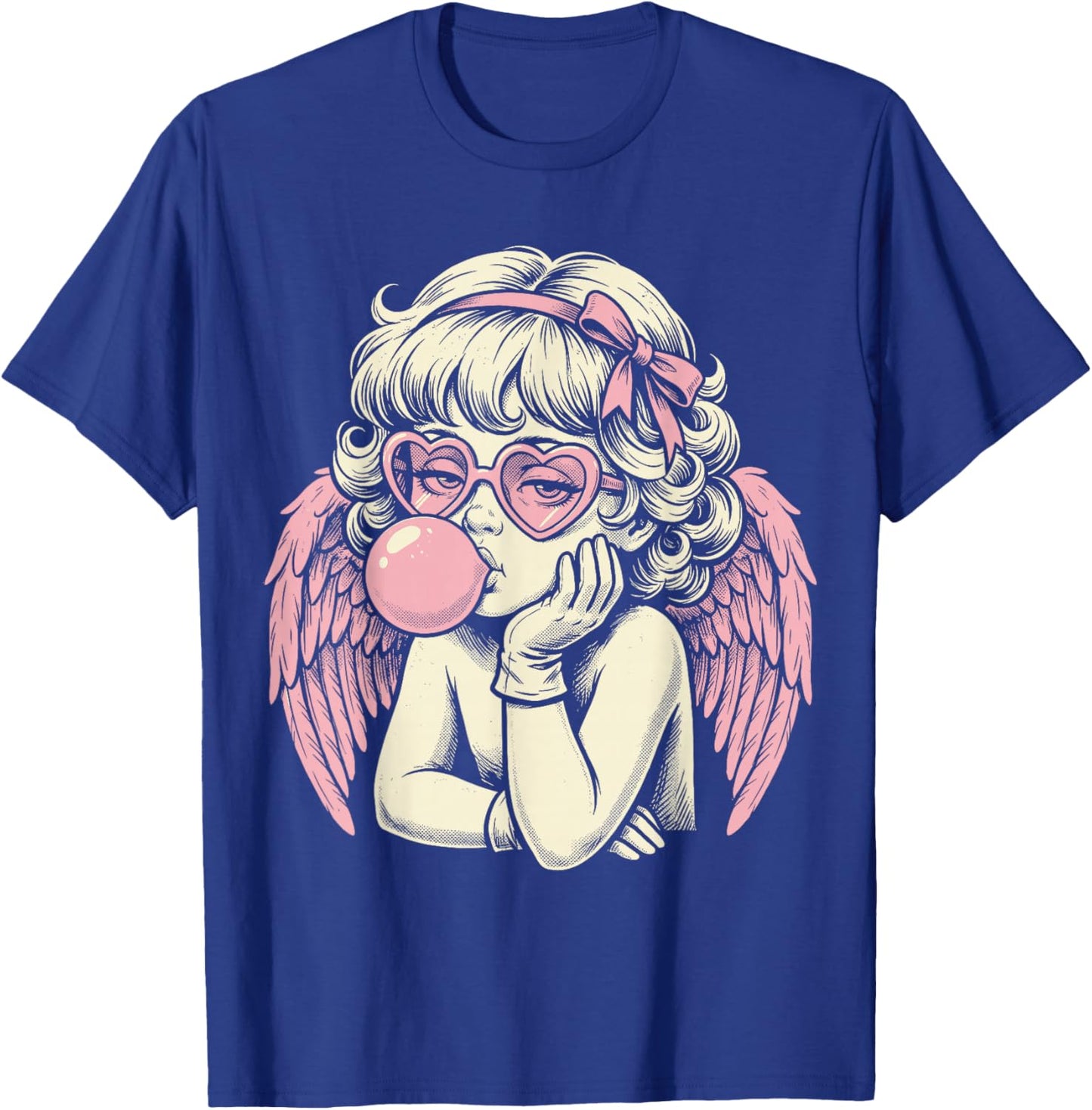 Cute Vintage Cupid Blowing Bubble Gum T-Shirt - T-Shirt | Royal