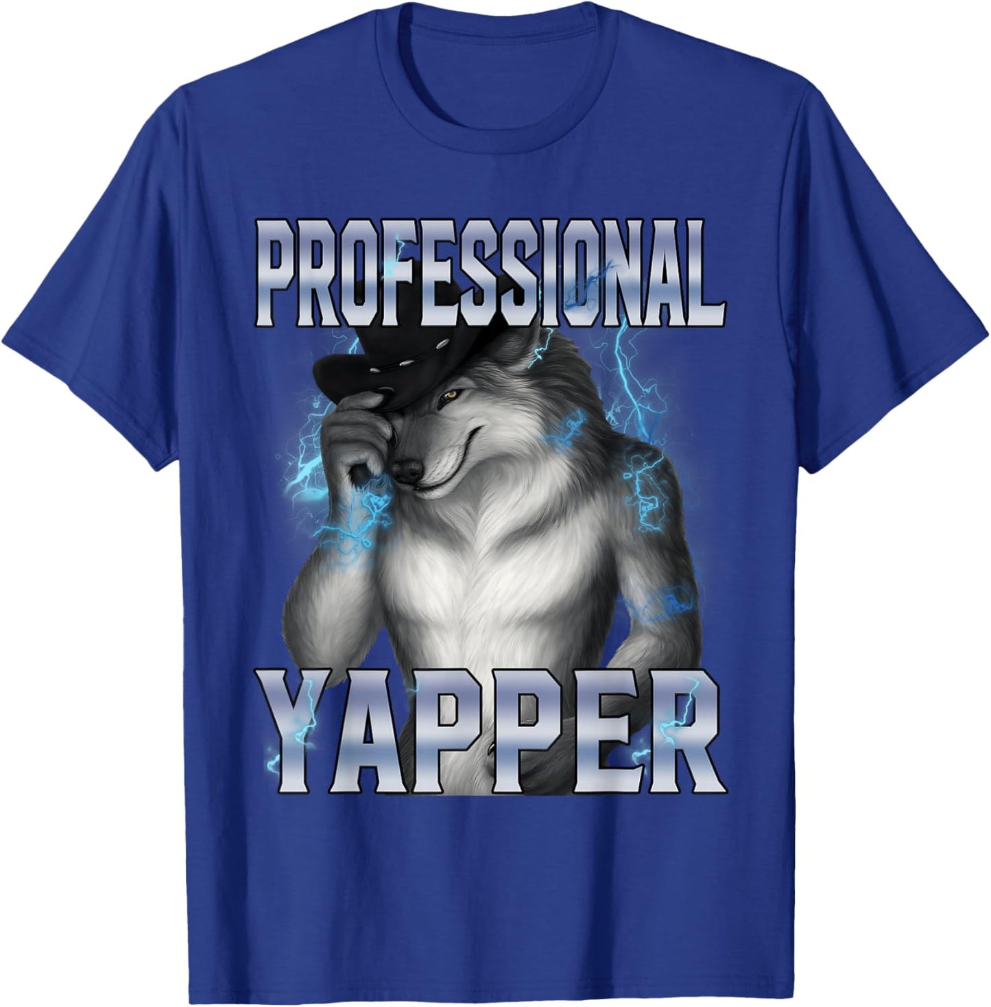Professional Yapper Howling Werewolf Meme Gen Alpha Humor T-Shirt - T-Shirt | Royal