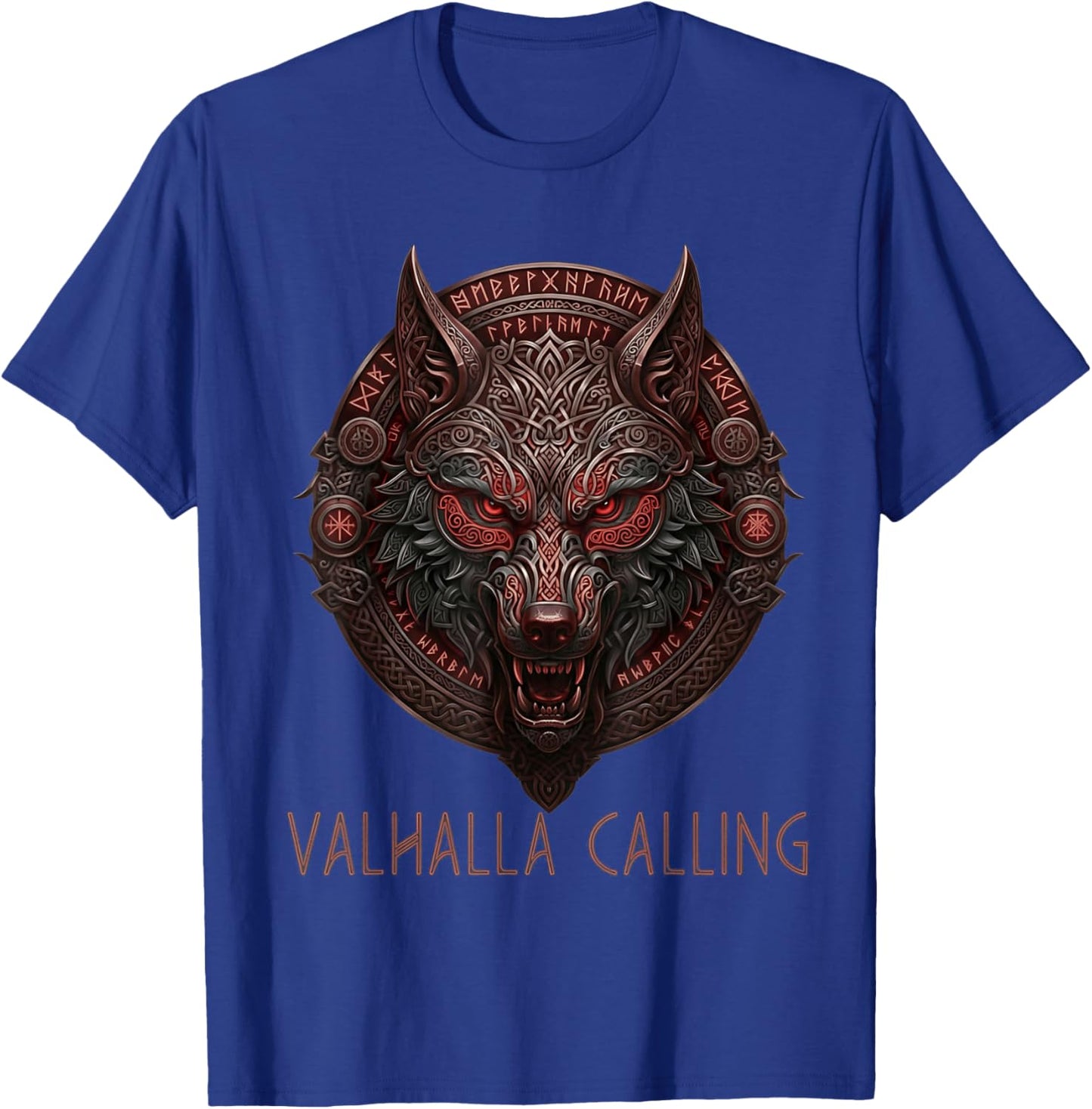 Wolf of Odin Valhalla Calling Celtic Runes Norse Mythology T-Shirt - T-Shirt | Royal
