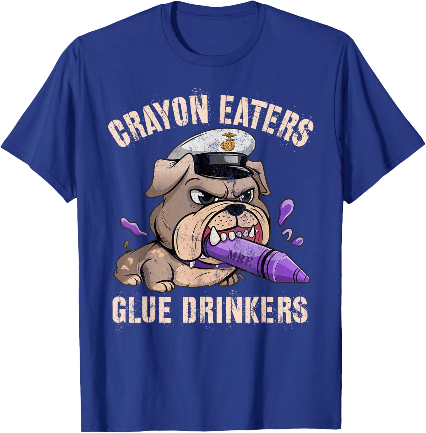 Funny Crayon Eaters Glue Drinkers Since 1775 Military IYKYK T-Shirt - T-Shirt | Royal
