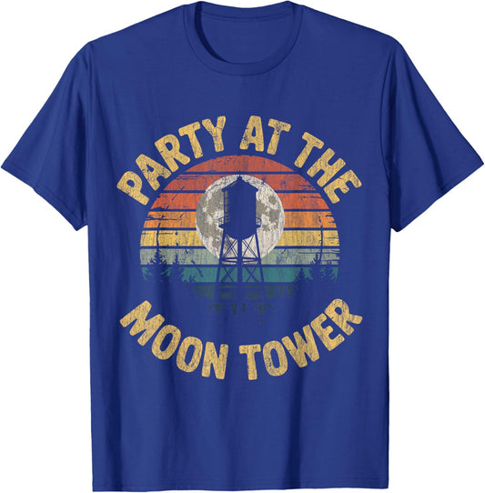 Party at The Moontower Retro Vintage Vibes T-Shirt - T-Shirt | Royal
