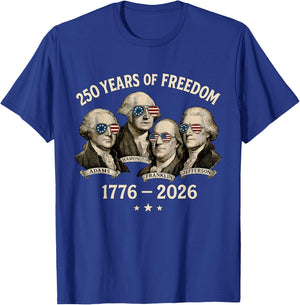 Founding Fathers 250 Years of Freedom 1776-2026 T-Shirt - T-Shirt | Royal