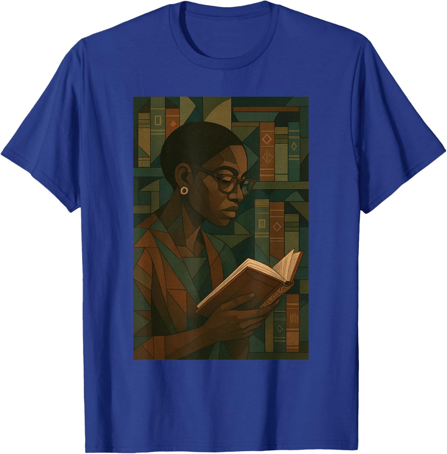 Geometric Black History Educated Women Teacher Book Melanin T-Shirt - T-Shirt | Royal