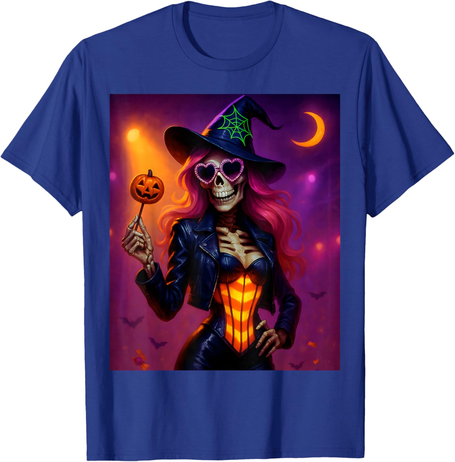 Skeleton Witch Halloween T-Shirt - T-Shirt | Royal