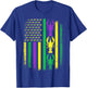 Retro Mardi Gras USA American Flag Crawfish Parade Men Women T-Shirt - T-Shirt | Royal