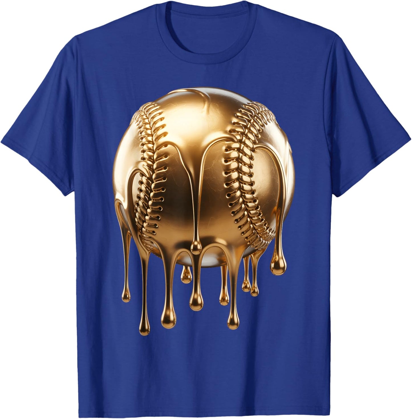 Dripping Gold Drip Baseball Game Day Player Coach Baller T-Shirt - T-Shirt | Royal