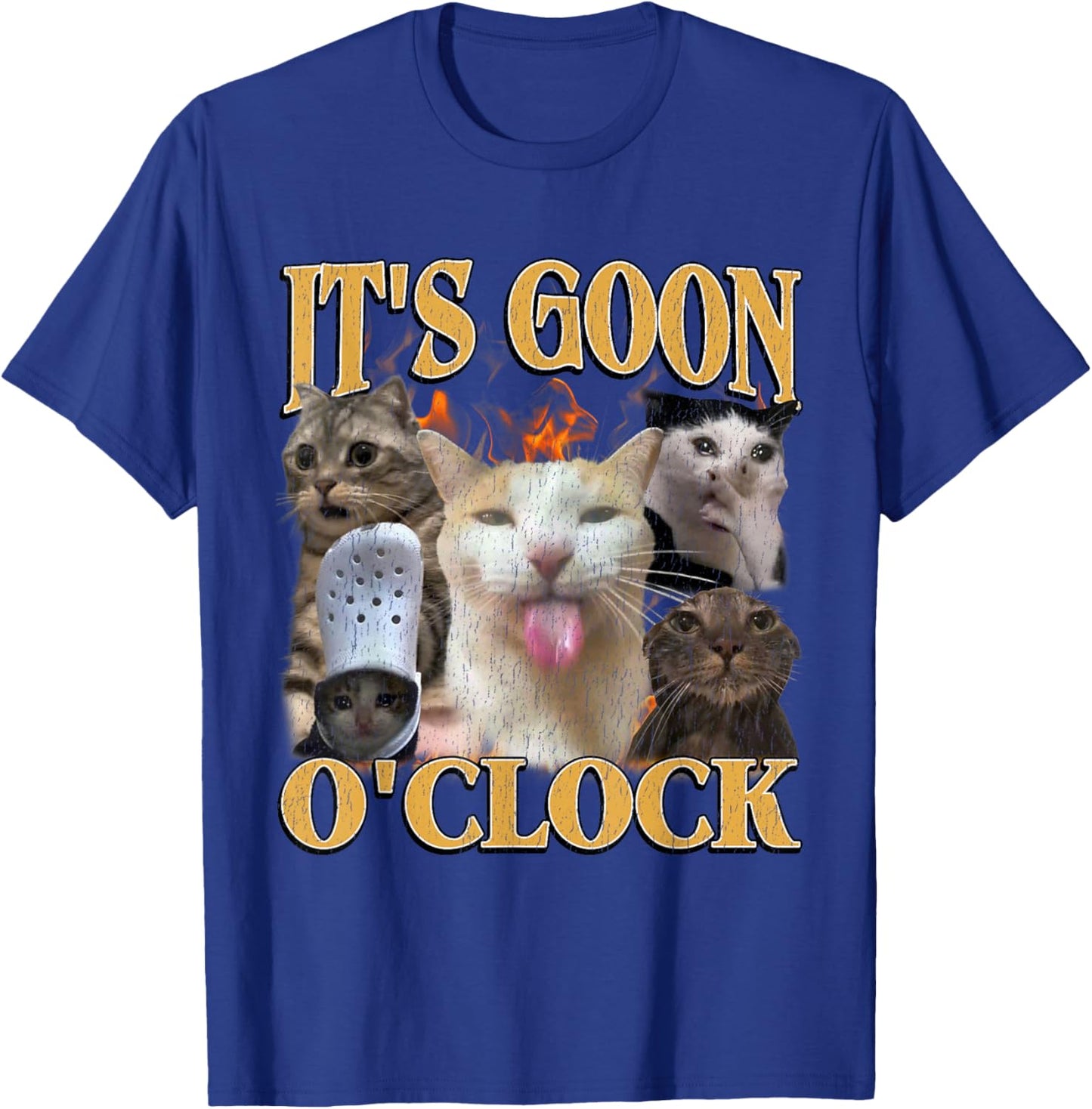 Gooning O'clock Funny Offensive Cat Meme Bootleg Men Women T-Shirt - T-Shirt | Royal