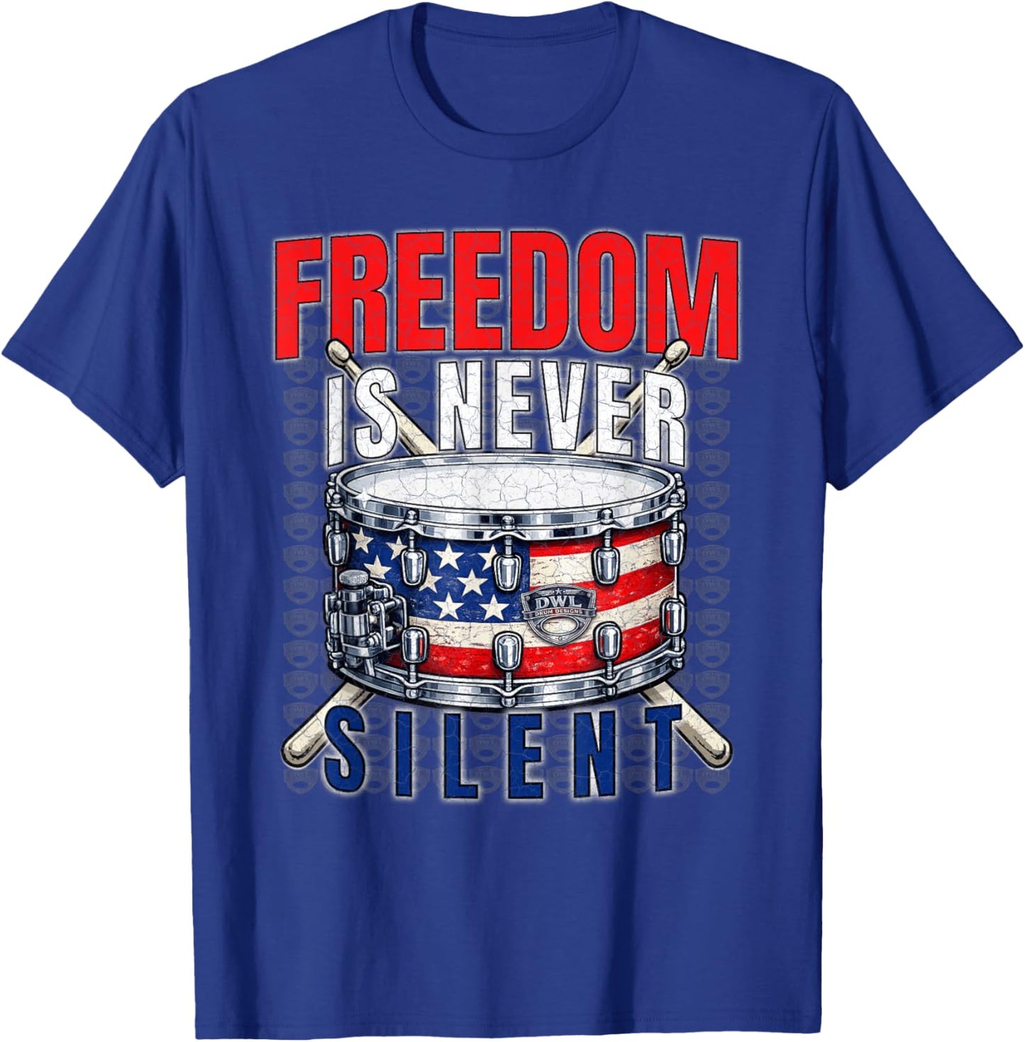 Patriotic Drummer USA Snare Drum American Flag Gift Design T-Shirt - T-Shirt | Royal