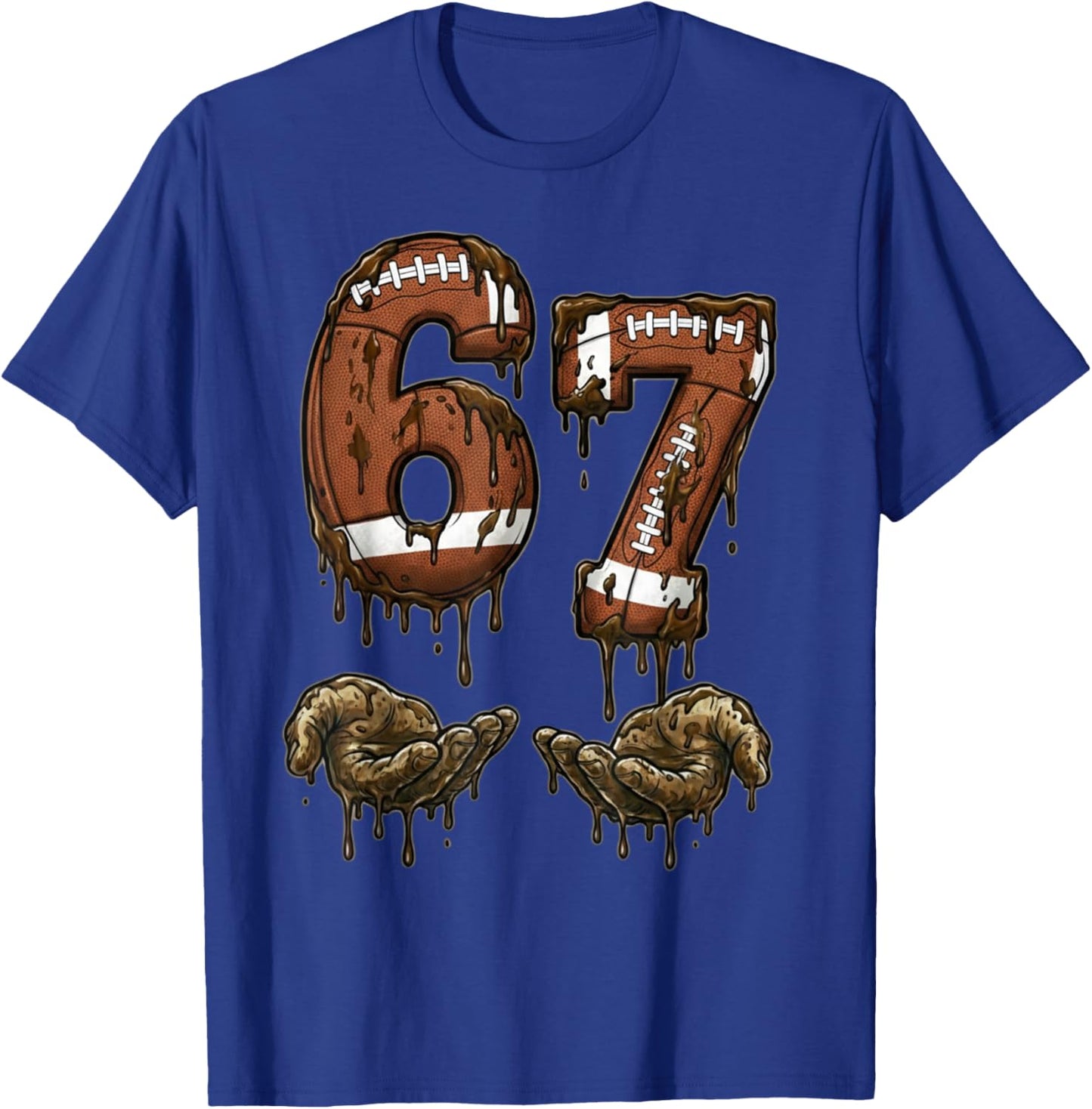 Funny 6 7 Football Six Seven Football 67 Kids Men Women T-Shirt - T-Shirt | Royal