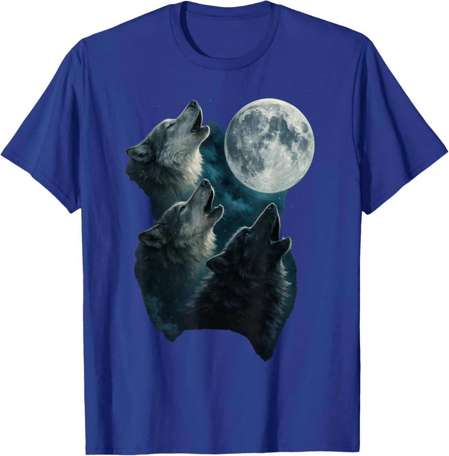 Three Wolves Howling at The Moon 3 Wolf Moon T-Shirt - T-Shirt | Royal