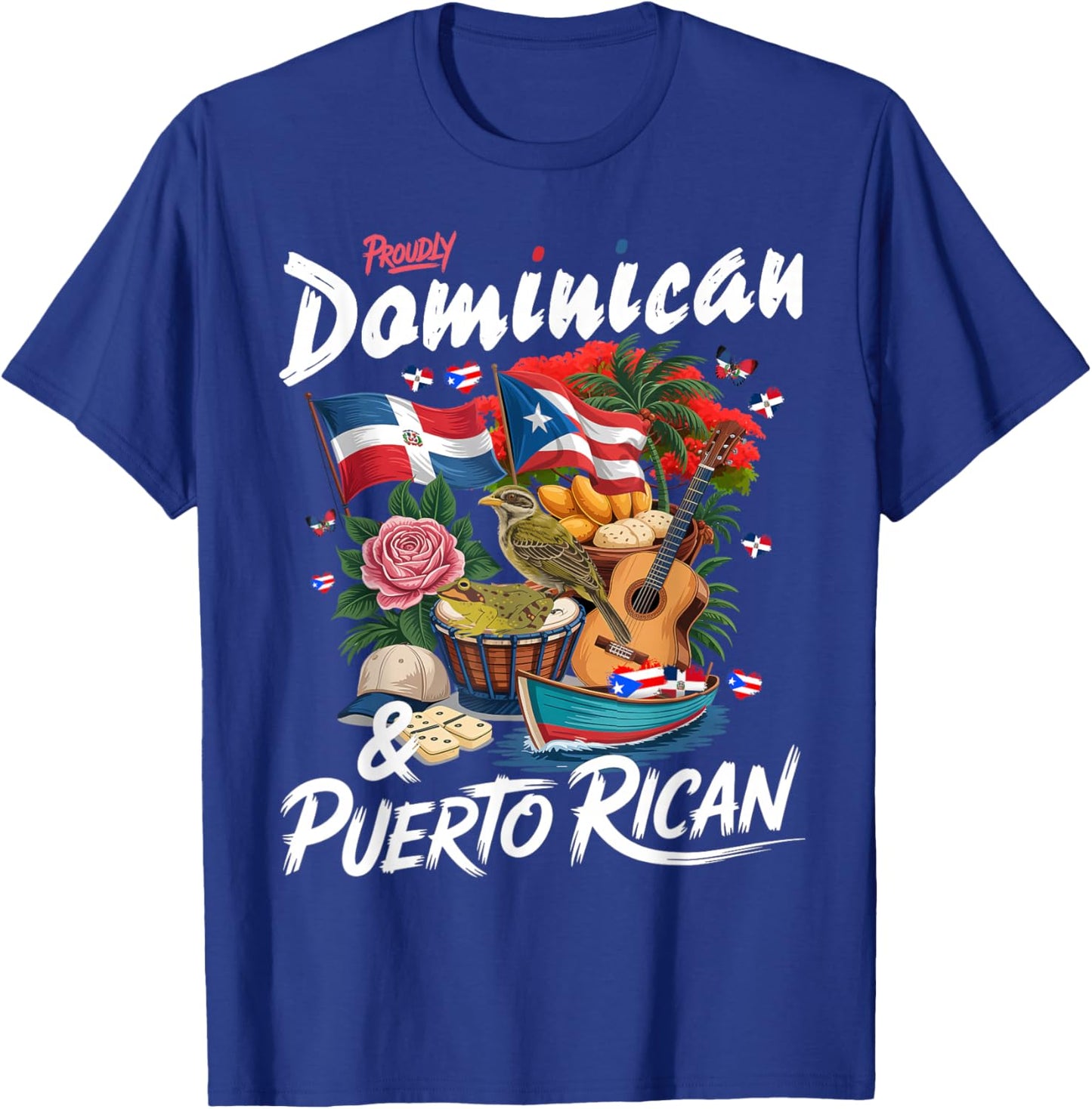 Puerto Rican & Dominican Flag Idea for Kids Dominican Roots T-Shirt - T-Shirt | Royal