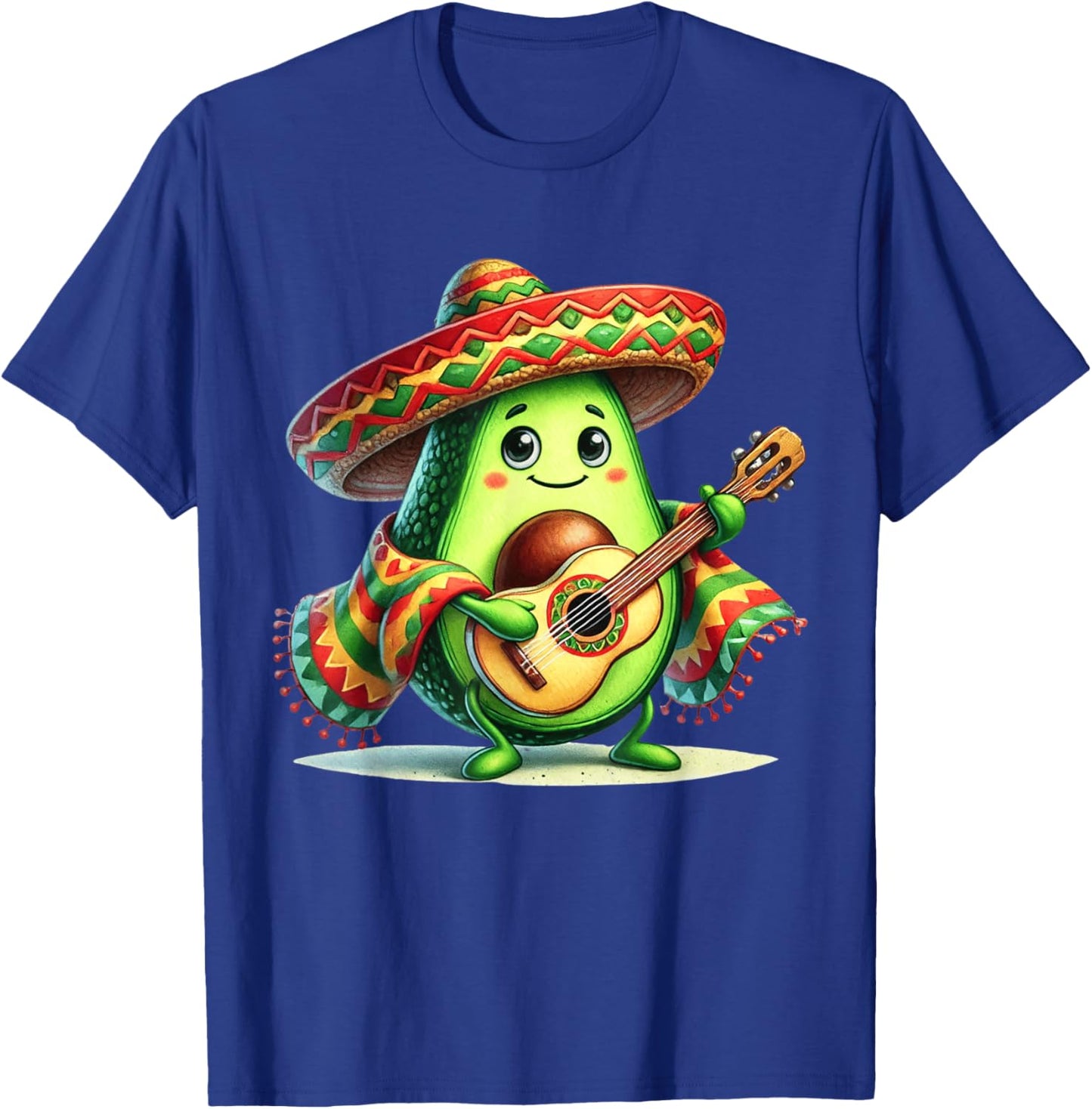 Avocado Sombrero Guitar Cinco de Mayo Boys Kids Men Mexican T-Shirt - T-Shirt | Royal