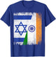 Half Israel India Split Flag Israelis Pride Roots T-Shirt - T-Shirt | Royal