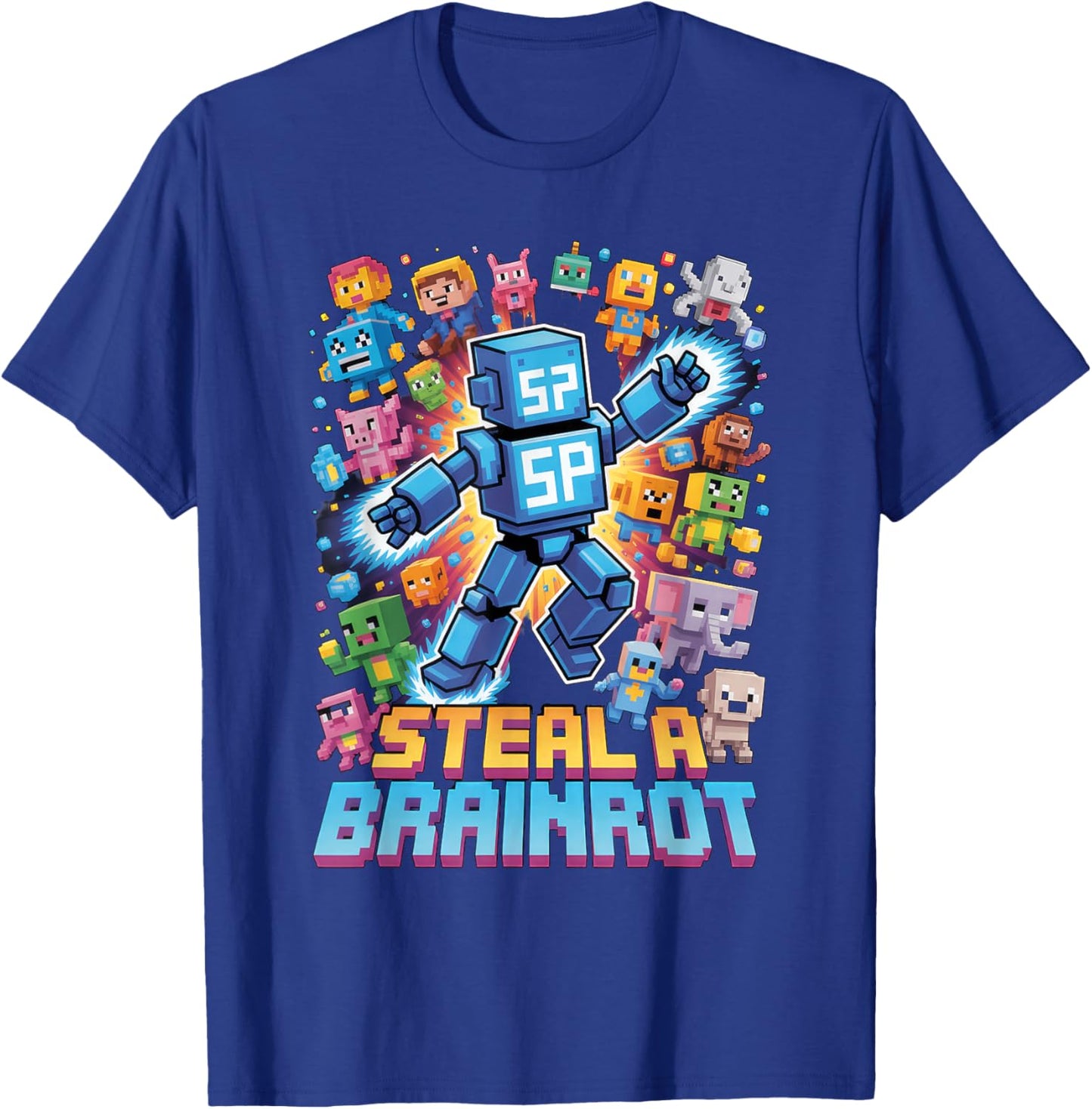 Six Seven 67 Steal a Brainrot Meme Funny Gifts for Kids Boys T-Shirt - T-Shirt | Royal