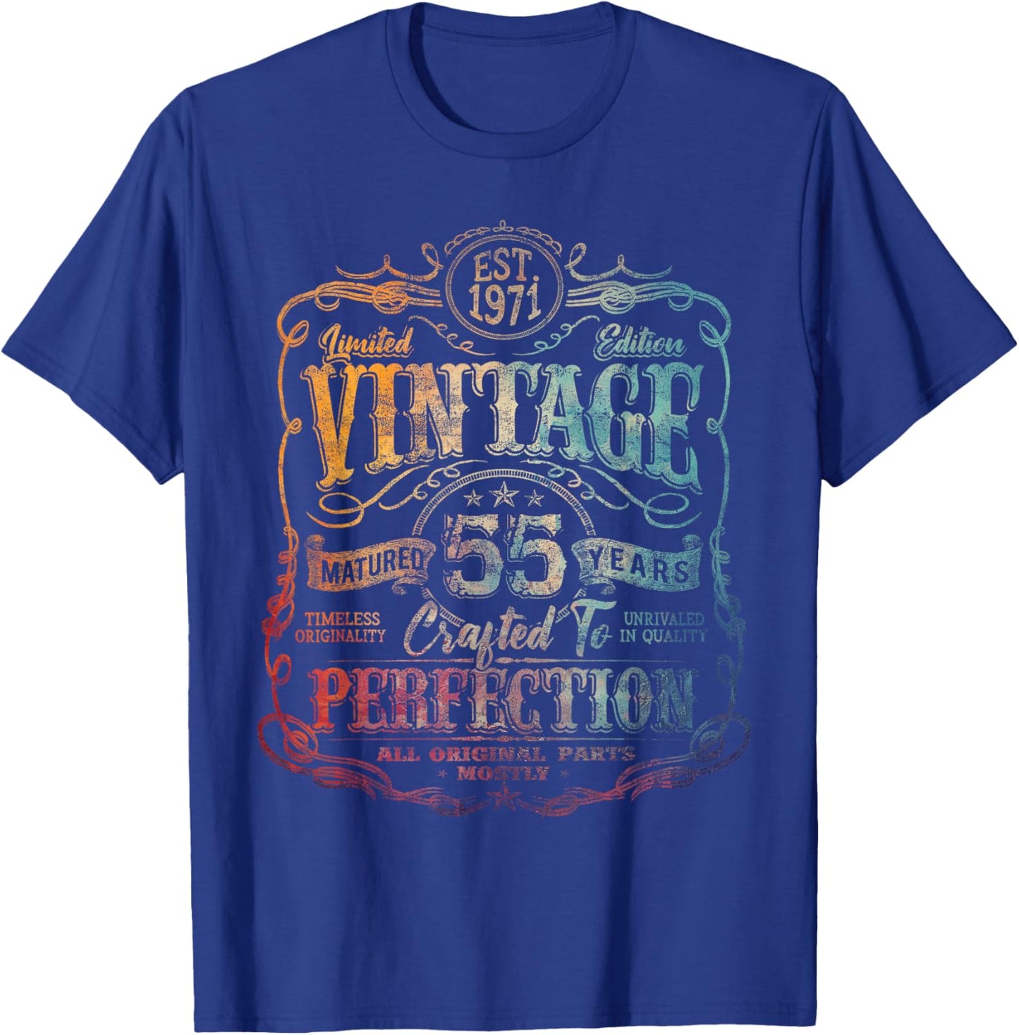 Vintage 1971 Limited Edition Shirt 55 Year Old 55th Birthday T-Shirt - T-Shirt | Royal