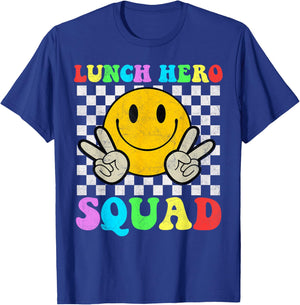 School Lunch Hero Squad Funny Lady Cafeteria Squad Workers T-Shirt - T-Shirt | Royal