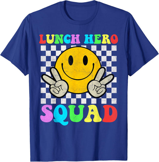 School Lunch Hero Squad Funny Lady Cafeteria Squad Workers T-Shirt - T-Shirt | Royal