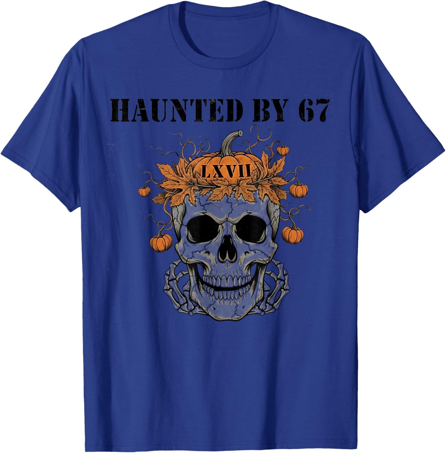 Haunted by 67 Funny Ghost and Pumpkin 67 Halloween Costume T-Shirt - T-Shirt | Royal