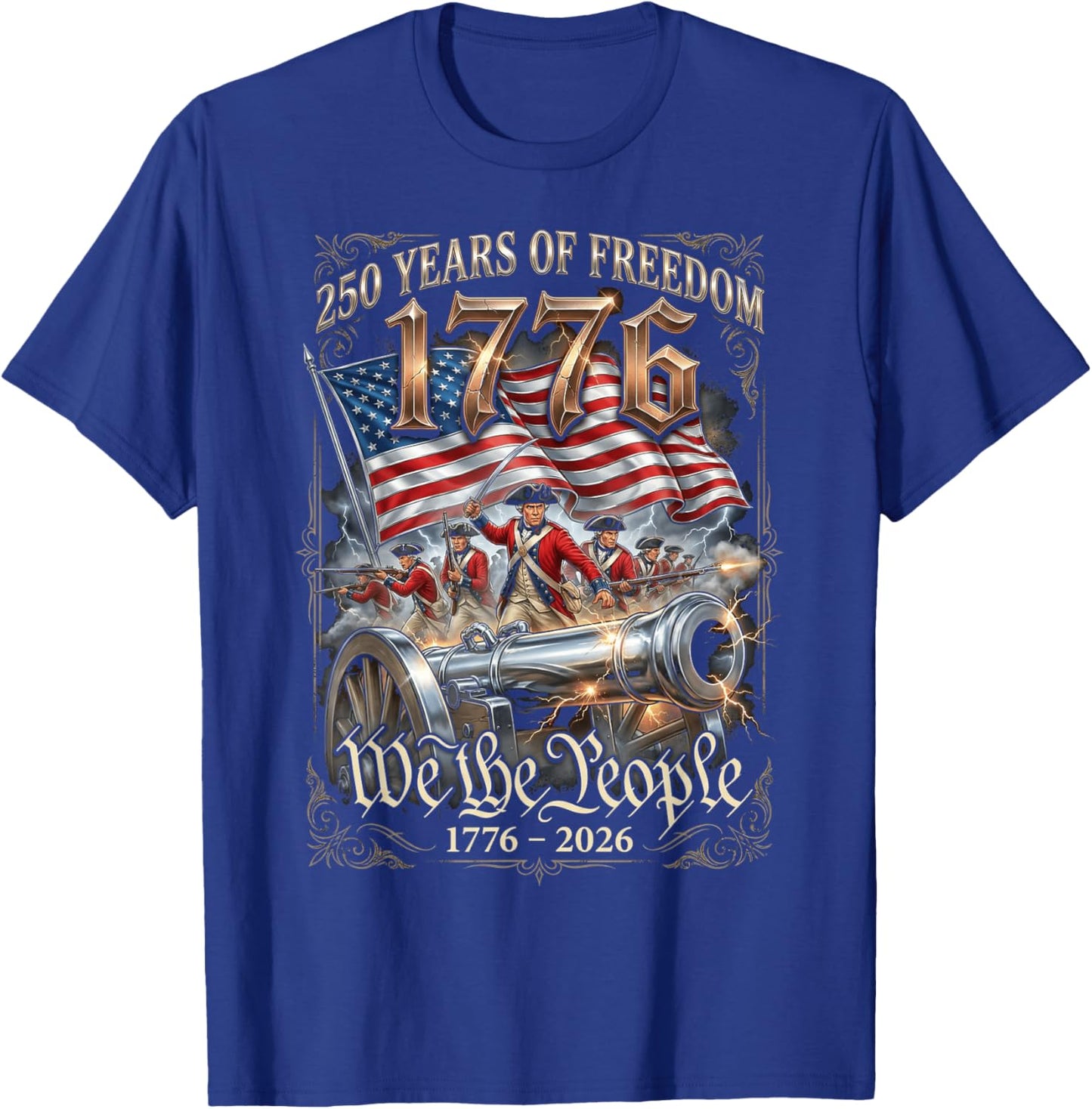 We The People American Patriot Revolution History Flag T-Shirt - T-Shirt | Royal