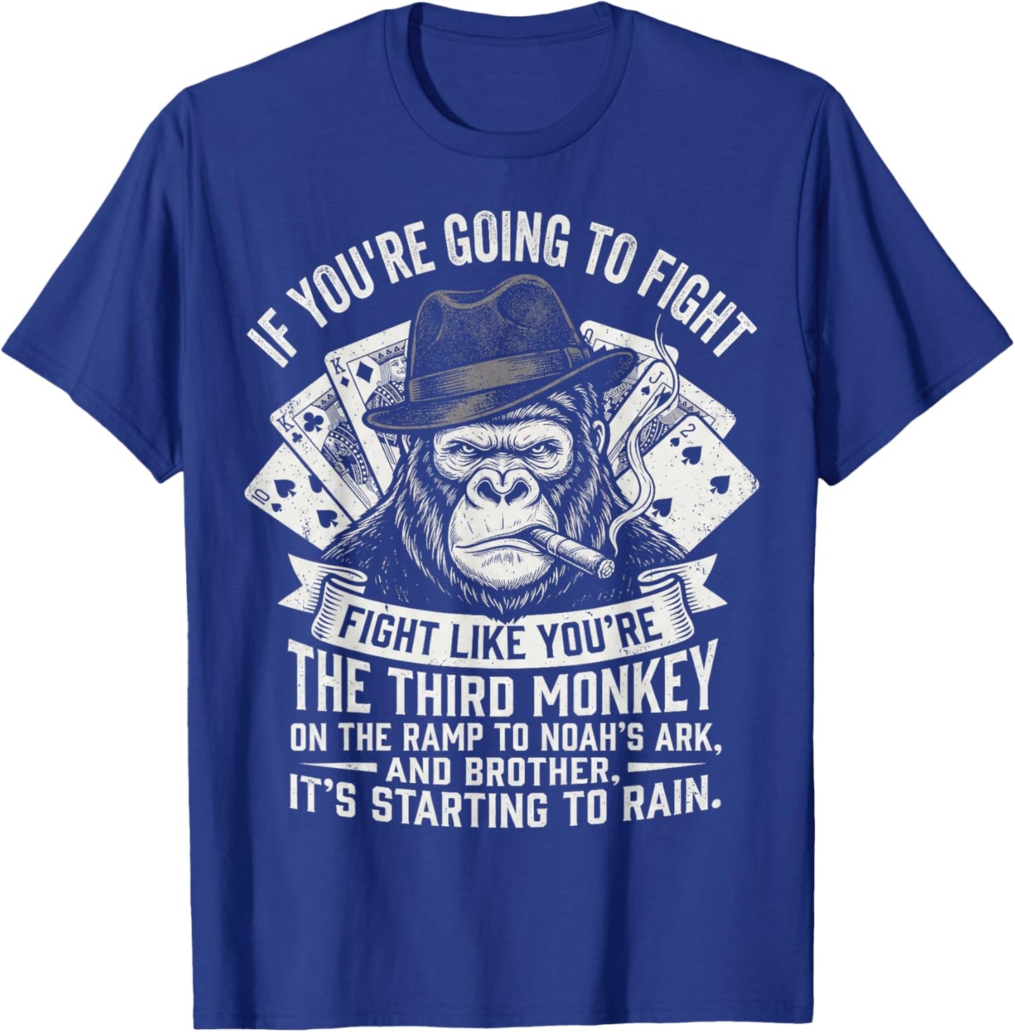 Third Monkey Noahs Ark Fight Gorilla Men T-Shirt - T-Shirt | Royal