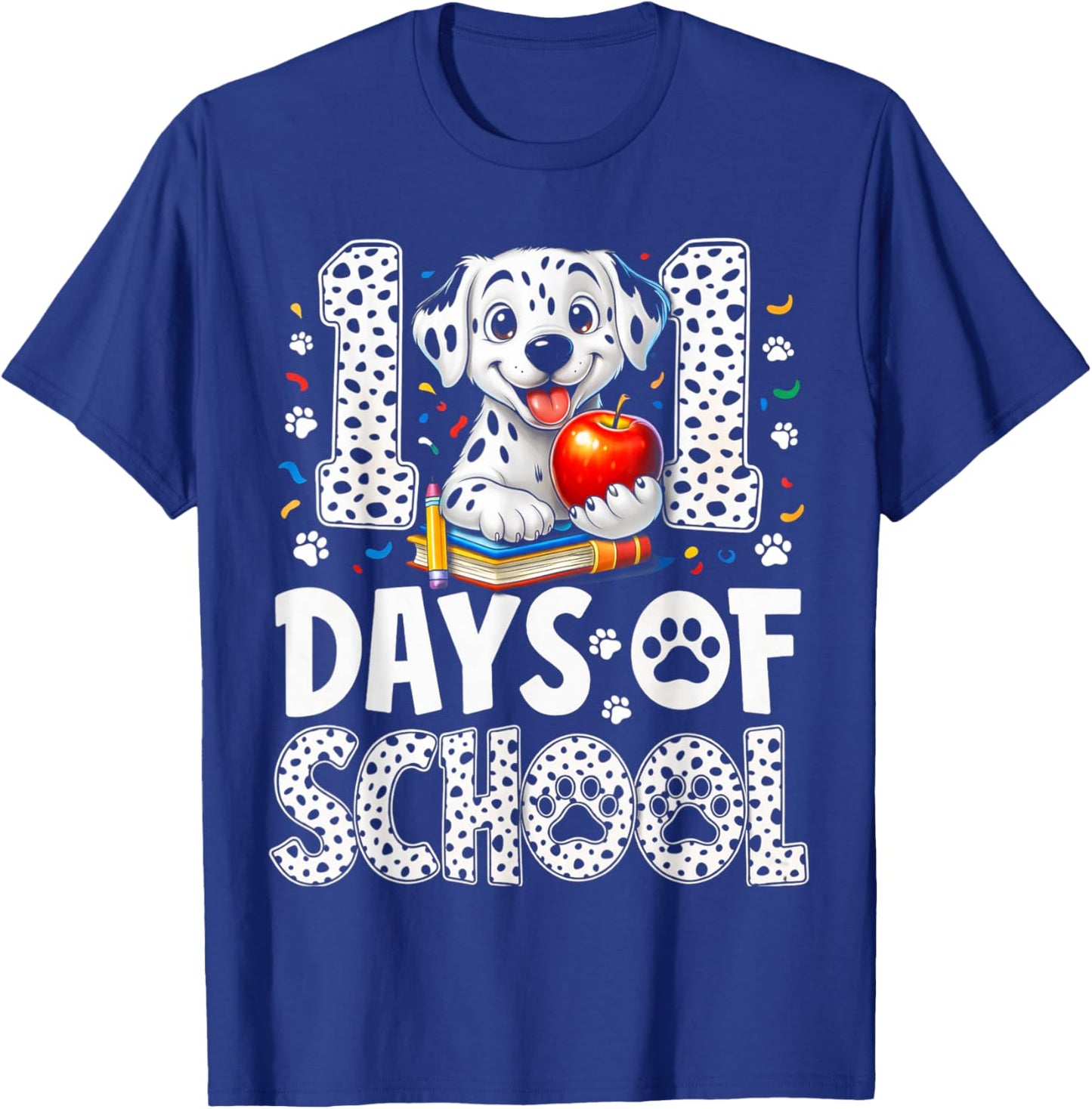 101 Days of School Dog for Teacher Kids Classroom Fun T-Shirt - T-Shirt | Royal