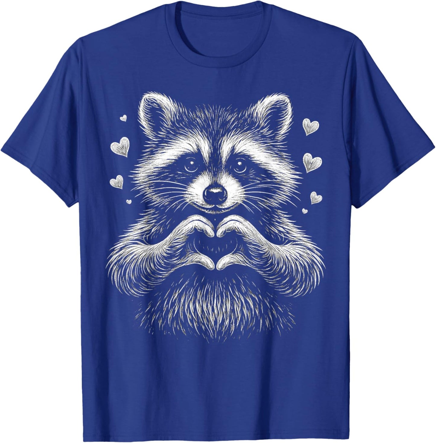 Cute Raccoon Heart Love Valentine Gift Women Kid T-Shirt - T-Shirt | Royal