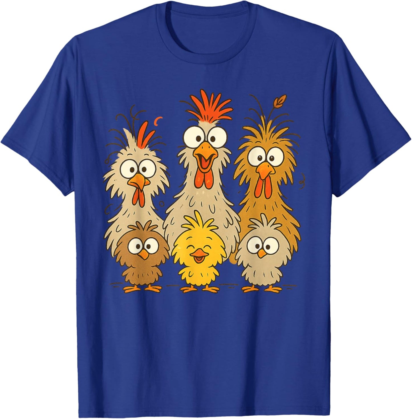 Colorful Funny Eagerlys Chicken Art Crazy Chickens Hens T-Shirt - T-Shirt | Royal