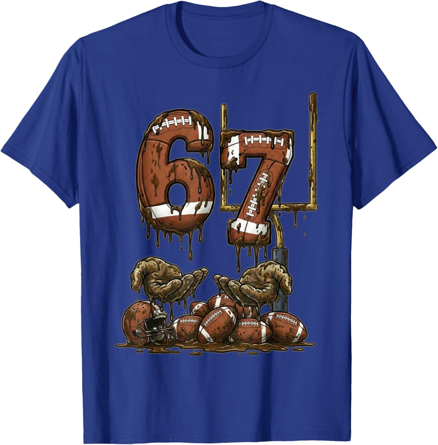 Funny 6 7 Football Six Seven Football 67 Kids Men Women T-Shirt - T-Shirt | Royal