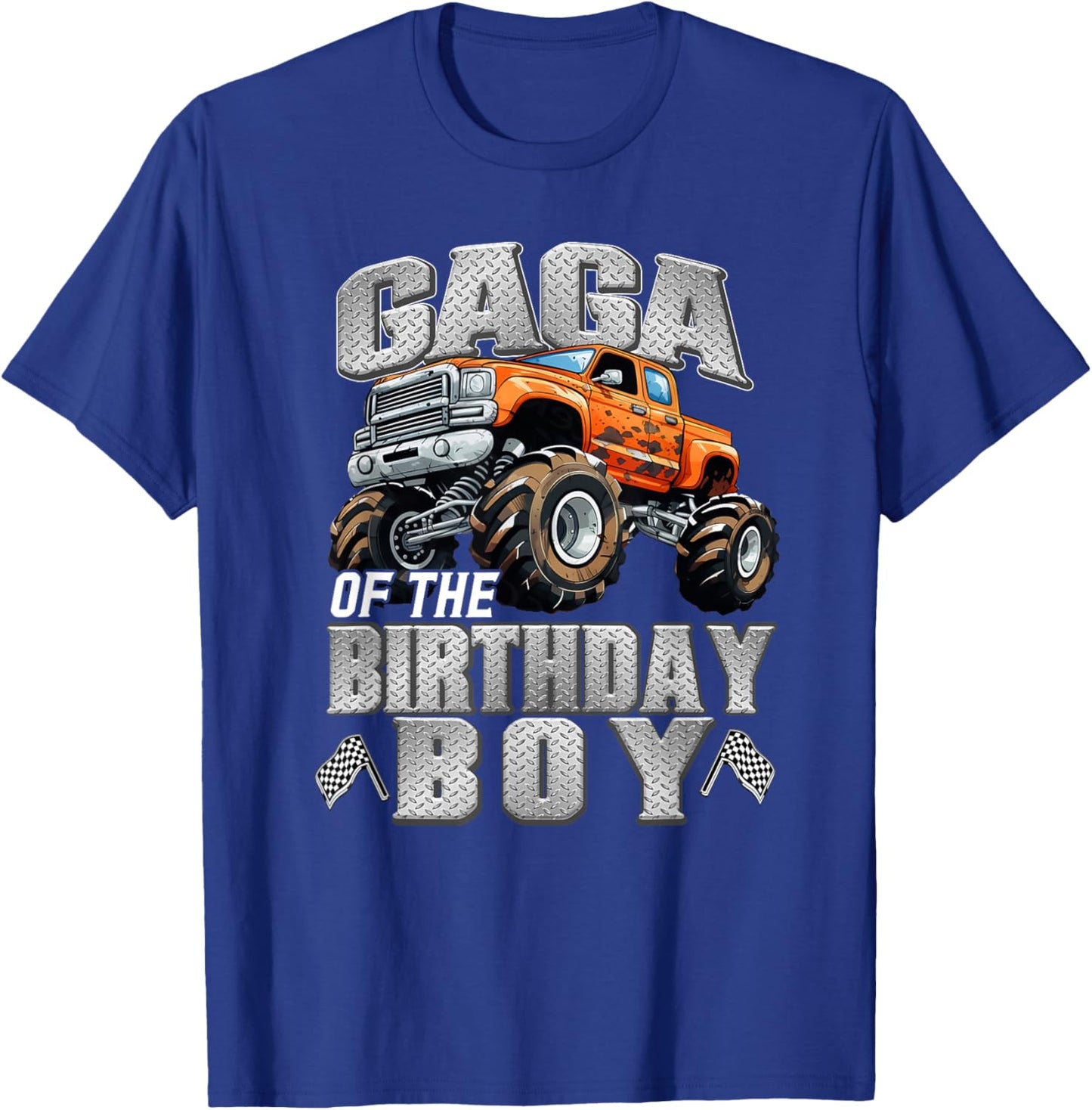 Gaga of The Birthday Boy Monster Truck Birthday Family T-Shirt - T-Shirt | Royal
