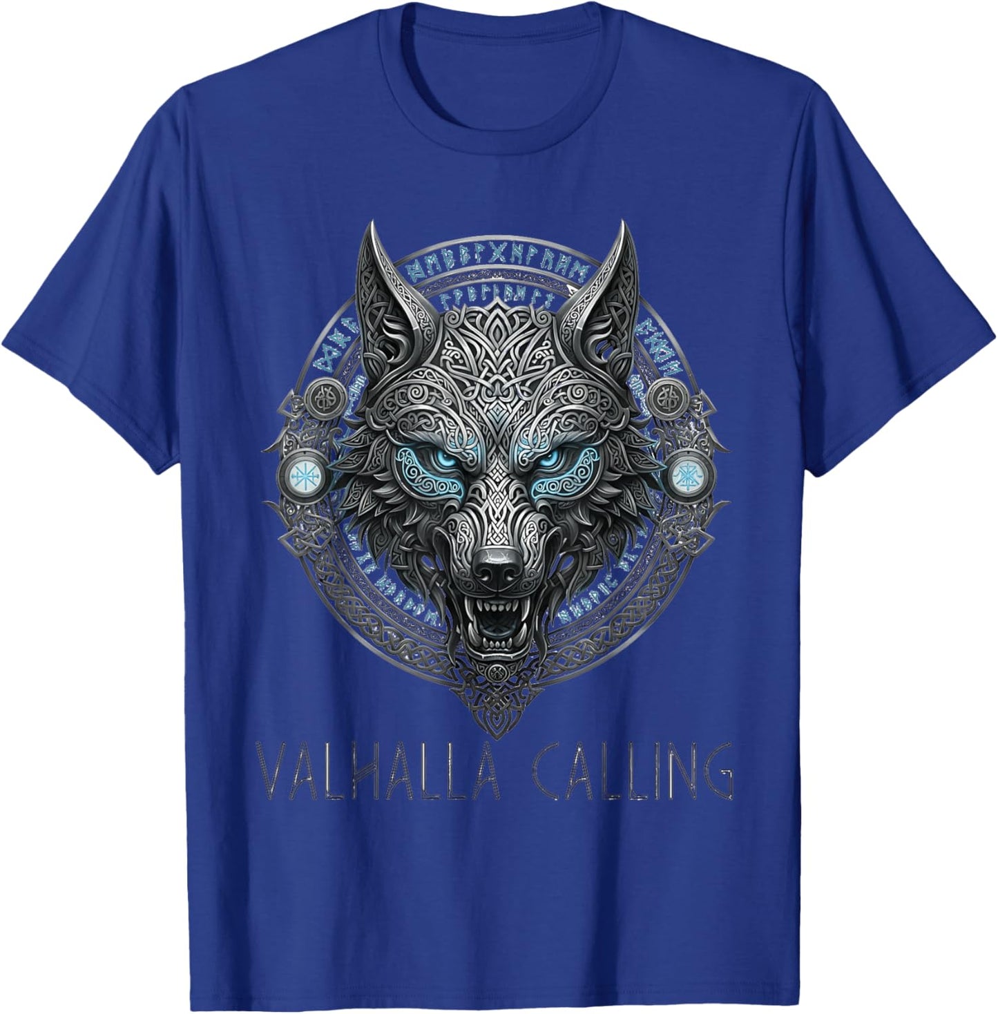 Wolf of Odin Valhalla Calling Celtic Runes Norse Mythology T-Shirt - T-Shirt | Royal