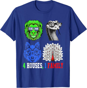 AMISTAD, ISIBINDI, ALTRUISMO, REVEUR 4 Houses 1 Family T-Shirt - T-Shirt | Royal