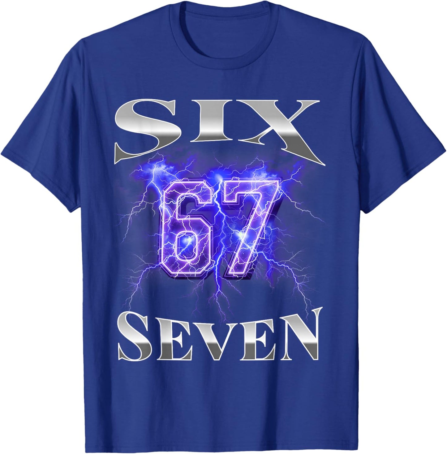 Six Seven 67 Meme Bootleg Style 90s 80s Alpha Gen Slang T-Shirt - T-Shirt | Royal