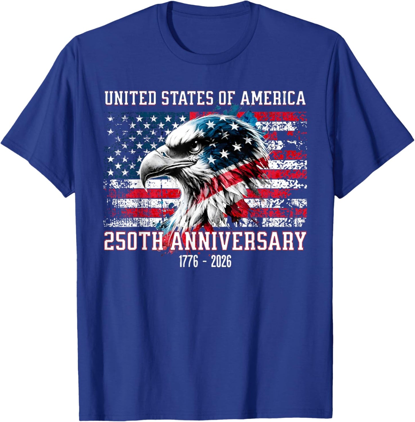 United States of America 1776 250th Anniversary 4th of July T-Shirt - T-Shirt | Royal