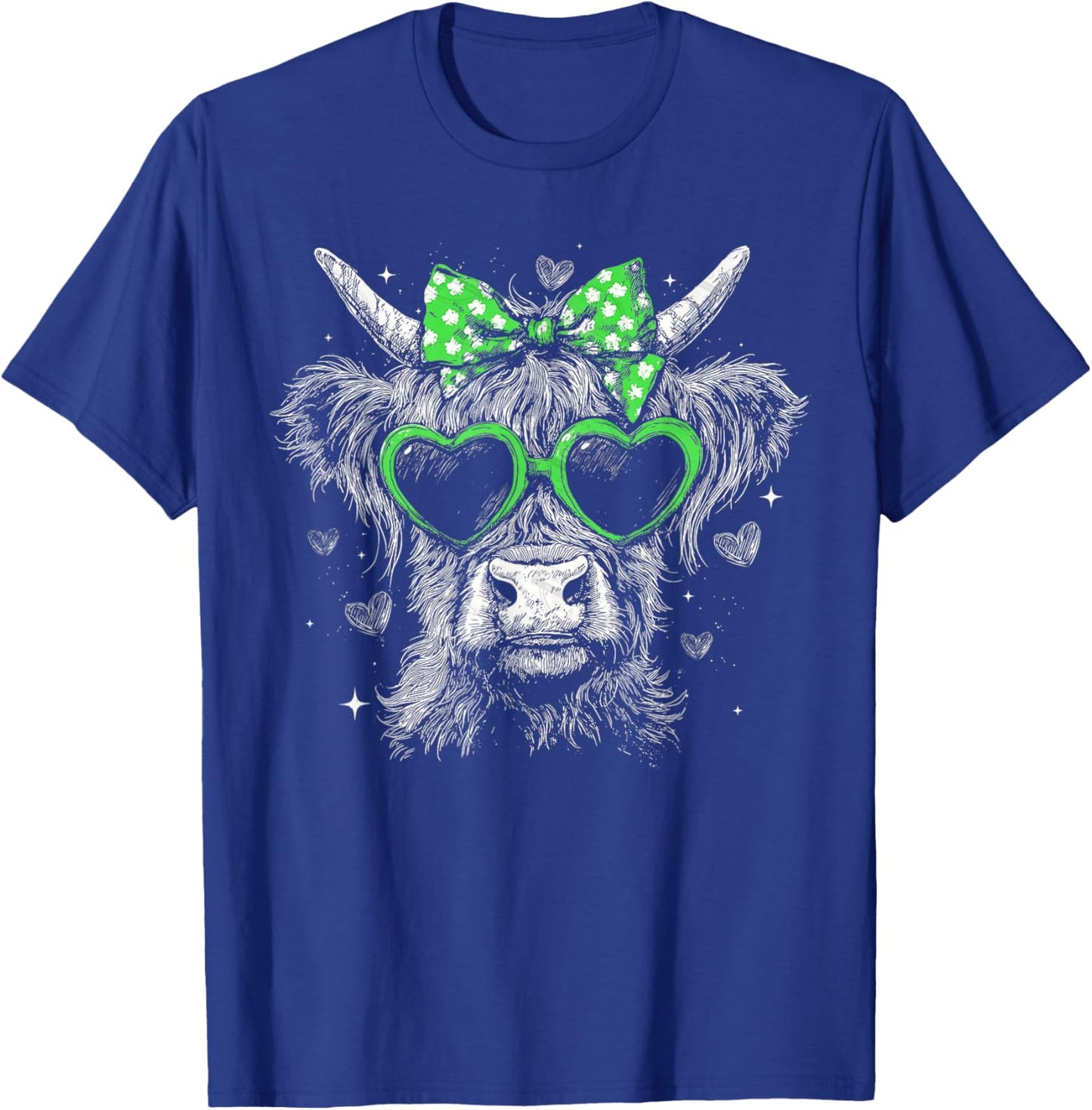 Vintage Highland Cow St. Patrick's Day T-Shirt - T-Shirt | Royal
