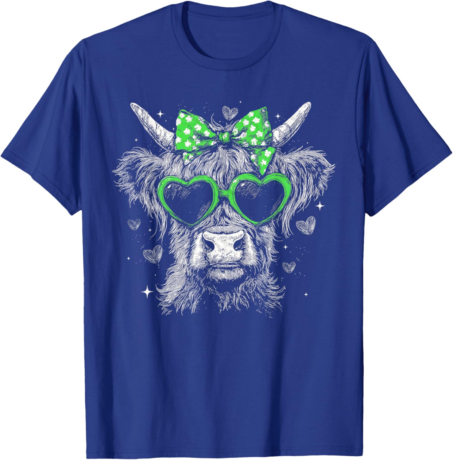 Vintage Highland Cow St. Patrick's Day T-Shirt - T-Shirt | Royal